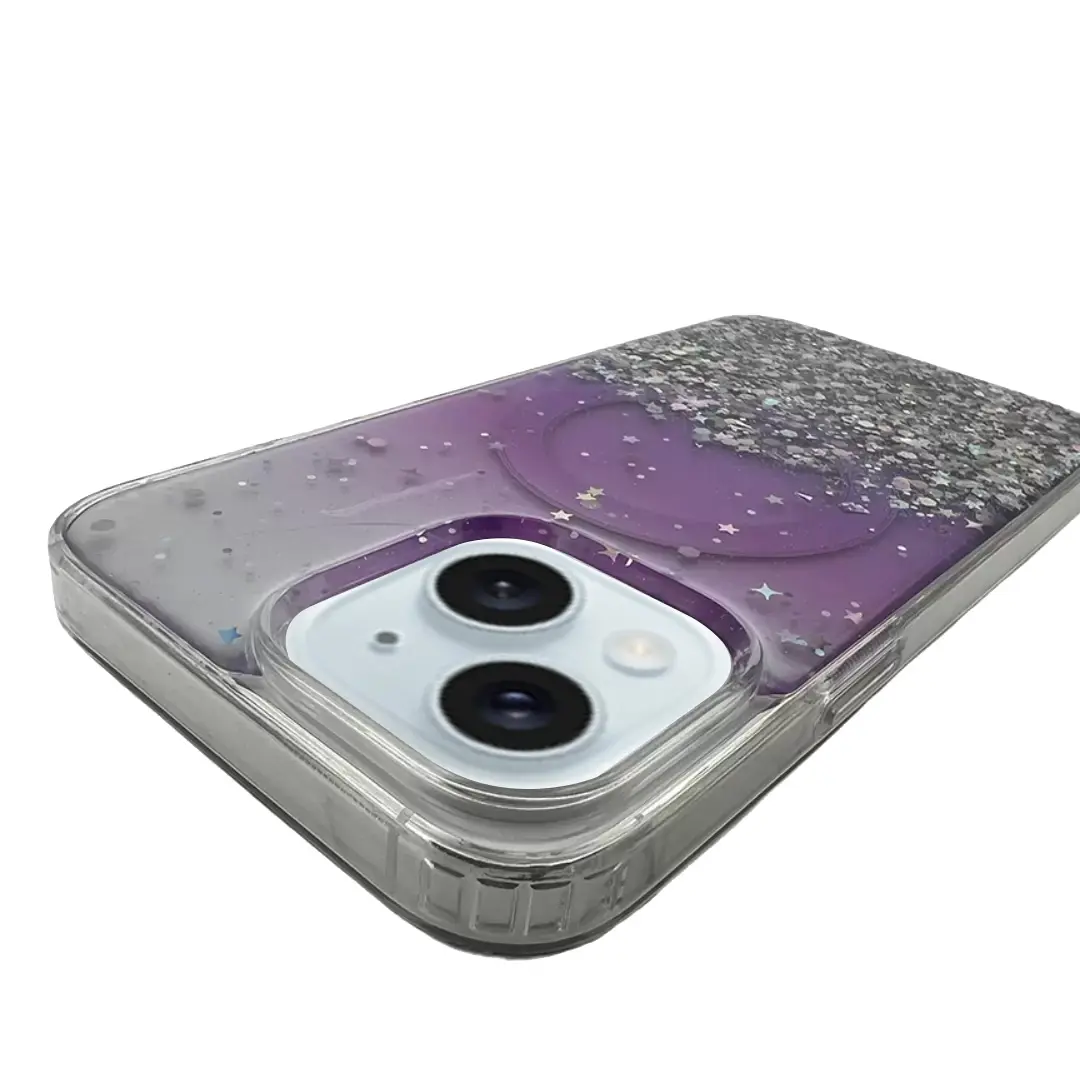 iPhone 15/iPhone 14/iPhone 13 Bling MagSafe Twotone Eco Purple